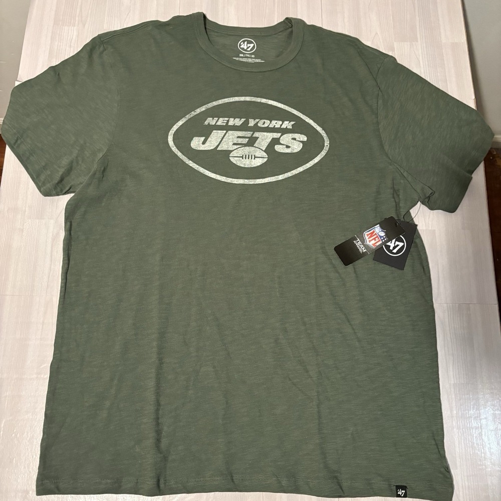 New York Jets Men's 47 Brand Green T-Shirt Size 2XL Short Sleeve NFL Football